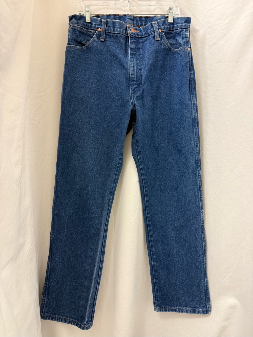 90s Wrangler Men's Classic Straight Fit Dark Blue Jeans
